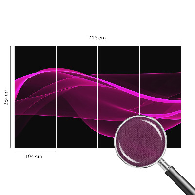 3D wall mural with pink ribbon pattern