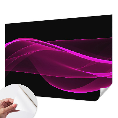 3D wall mural with pink ribbon pattern