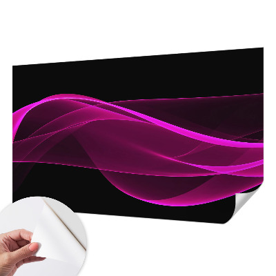3D wall mural with pink ribbon pattern