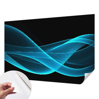 Baby room wall mural with eye-catching wave pattern