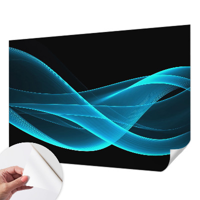 Baby room wall mural with eye-catching wave pattern