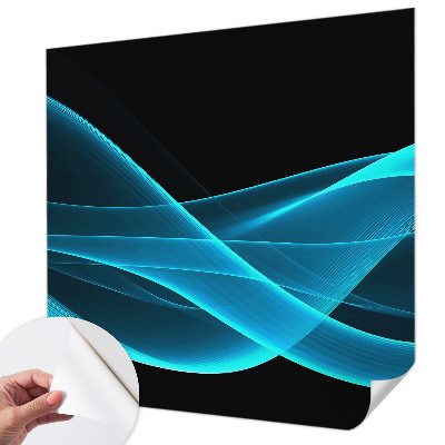 Baby room wall mural with eye-catching wave pattern