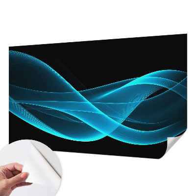 Baby room wall mural with eye-catching wave pattern