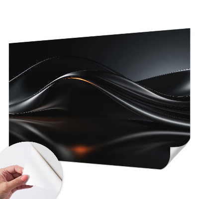3D photo wallpaper mural with a metallic waves design
