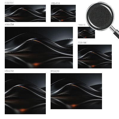 3D photo wallpaper mural with a metallic waves design