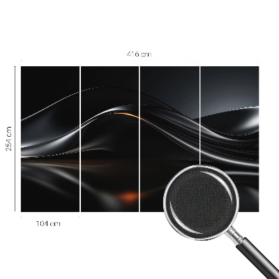 3D photo wallpaper mural with a metallic waves design