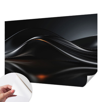 3D photo wallpaper mural with a metallic waves design