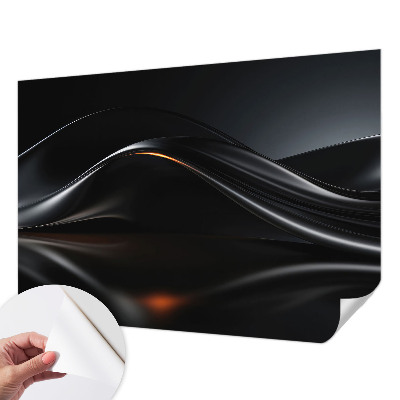 3D photo wallpaper mural with a metallic waves design