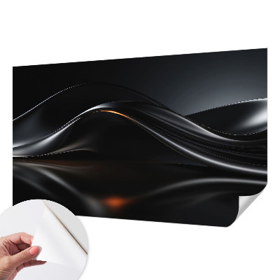 3D photo wallpaper mural with a metallic waves design