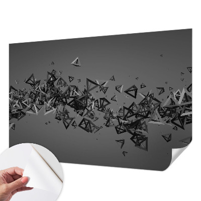Children's wall mural with geometric abstract motifs