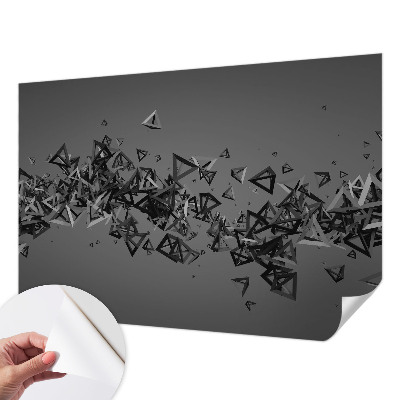 Children's wall mural with geometric abstract motifs