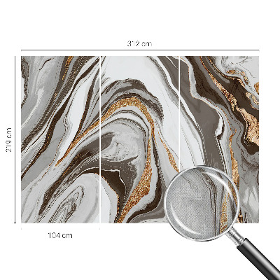 Peel and stick wallpaper mural with marble swirl pattern