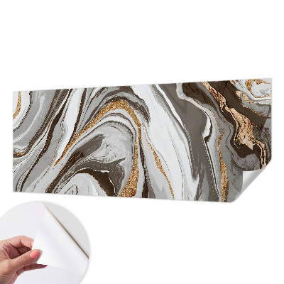Peel and stick wallpaper mural with marble swirl pattern
