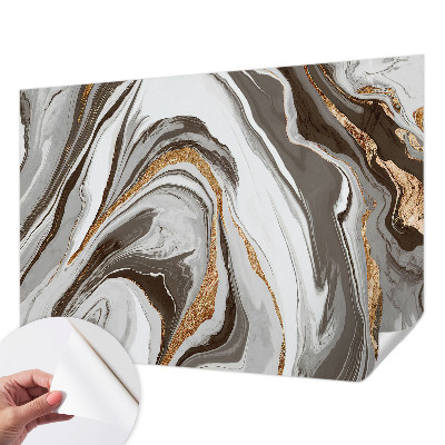 Peel and stick wallpaper mural with marble swirl pattern
