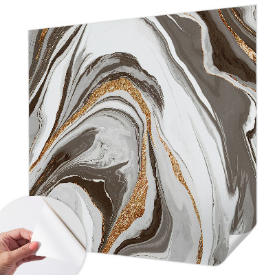 Peel and stick wallpaper mural with marble swirl pattern