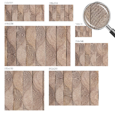 Self-adhesive wall mural with a wood wave pattern