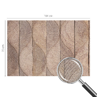 Self-adhesive wall mural with a wood wave pattern