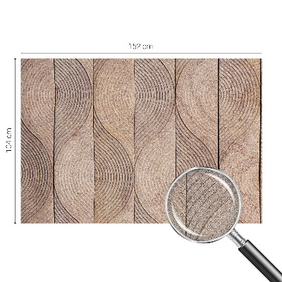 Self-adhesive wall mural with a wood wave pattern