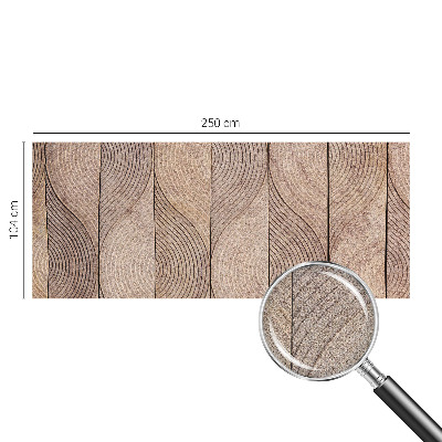 Self-adhesive wall mural with a wood wave pattern