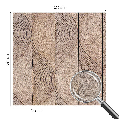 Self-adhesive wall mural with a wood wave pattern