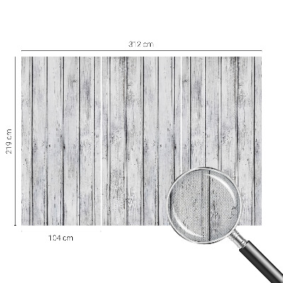Removable wall mural with a wooden boards pattern