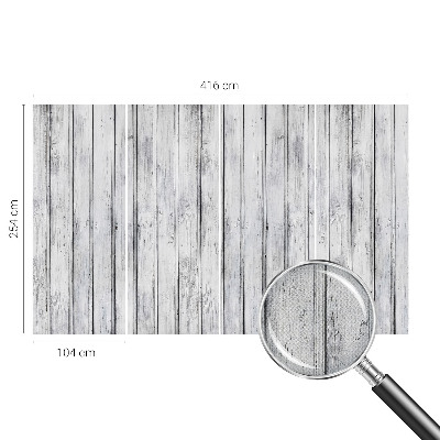 Removable wall mural with a wooden boards pattern