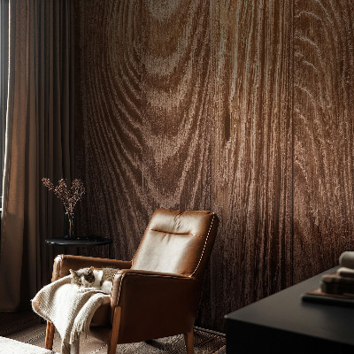 Removable wall mural wallpaper with a wooden rings design