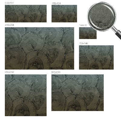 Peel and stick wall mural for bedroom featuring a wooden rings pattern