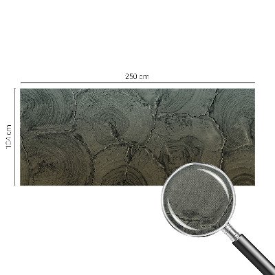 Peel and stick wall mural for bedroom featuring a wooden rings pattern