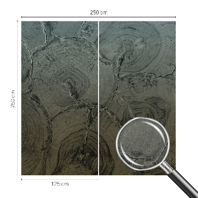 Peel and stick wall mural for bedroom featuring a wooden rings pattern