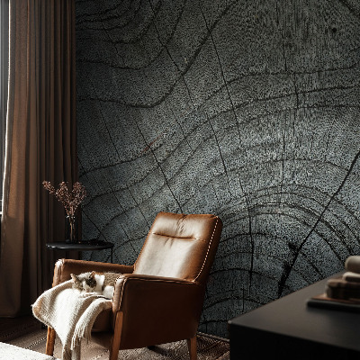 Peel and stick wall mural for living room with a natural wood grain pattern