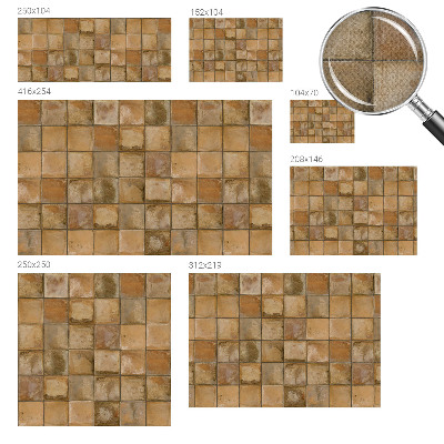Peel and stick wall mural for kids' room with a rustic mosaic design