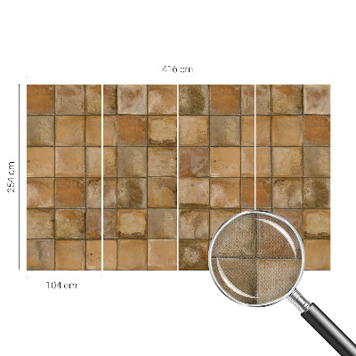 Peel and stick wall mural for kids' room with a rustic mosaic design