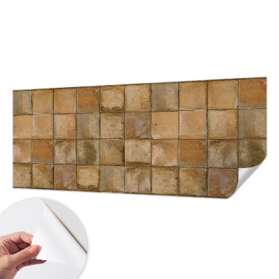 Peel and stick wall mural for kids' room with a rustic mosaic design