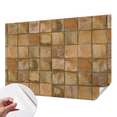 Peel and stick wall mural for kids' room with a rustic mosaic design