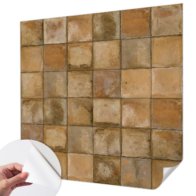 Peel and stick wall mural for kids' room with a rustic mosaic design