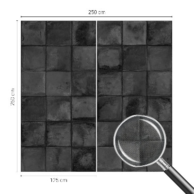 3D photo wallpaper mural with a gray tile pattern