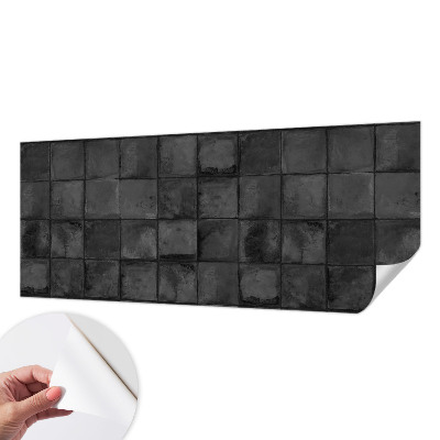3D photo wallpaper mural with a gray tile pattern