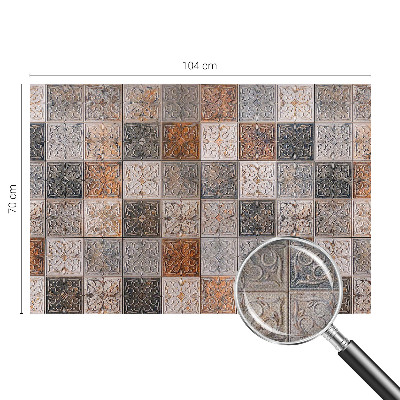 Nursery wall mural with an ornamental tile pattern