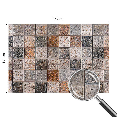 Nursery wall mural with an ornamental tile pattern