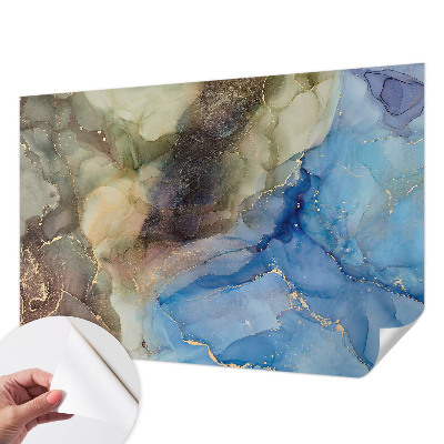 Peel and stick wallpaper mural with a colorful abstract design