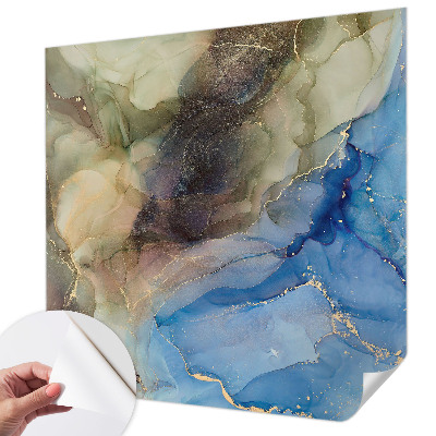 Peel and stick wallpaper mural with a colorful abstract design