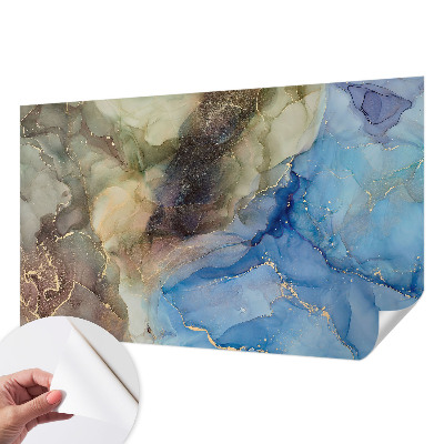 Peel and stick wallpaper mural with a colorful abstract design