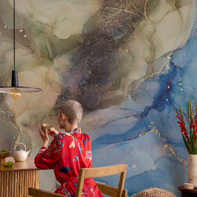 Peel and stick wallpaper mural with a colorful abstract design