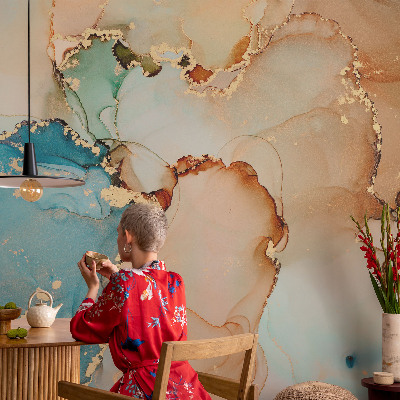 Self-adhesive photo wallpaper in a colorful abstract design
