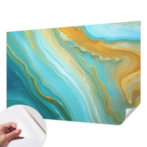 Stick-on wall mural with an abstract waves design
