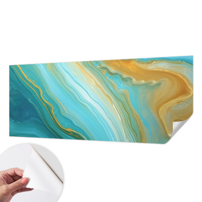 Stick-on wall mural with an abstract waves design