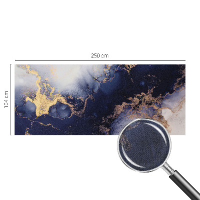 Removable wall mural with a navy blue waves design