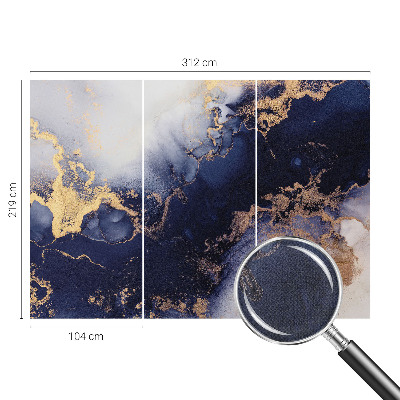 Removable wall mural Navy blue waves