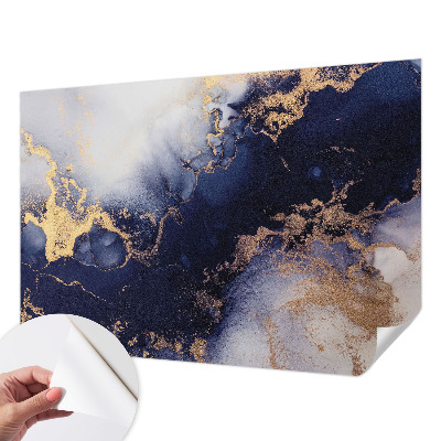 Removable wall mural Navy blue waves
